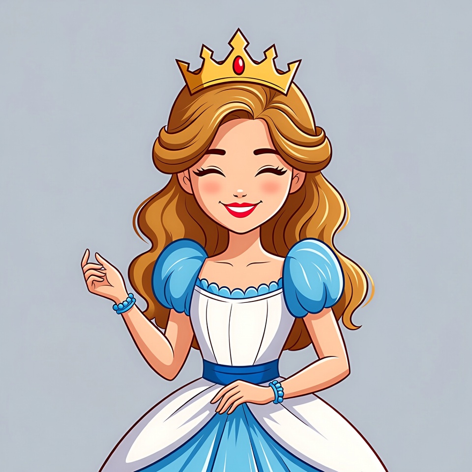 Princess with crown in blue dress Princess with crown in blue dress