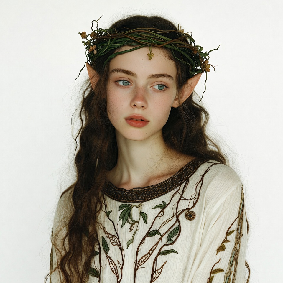 Elf girl with vine crown Elf girl with vine crown
