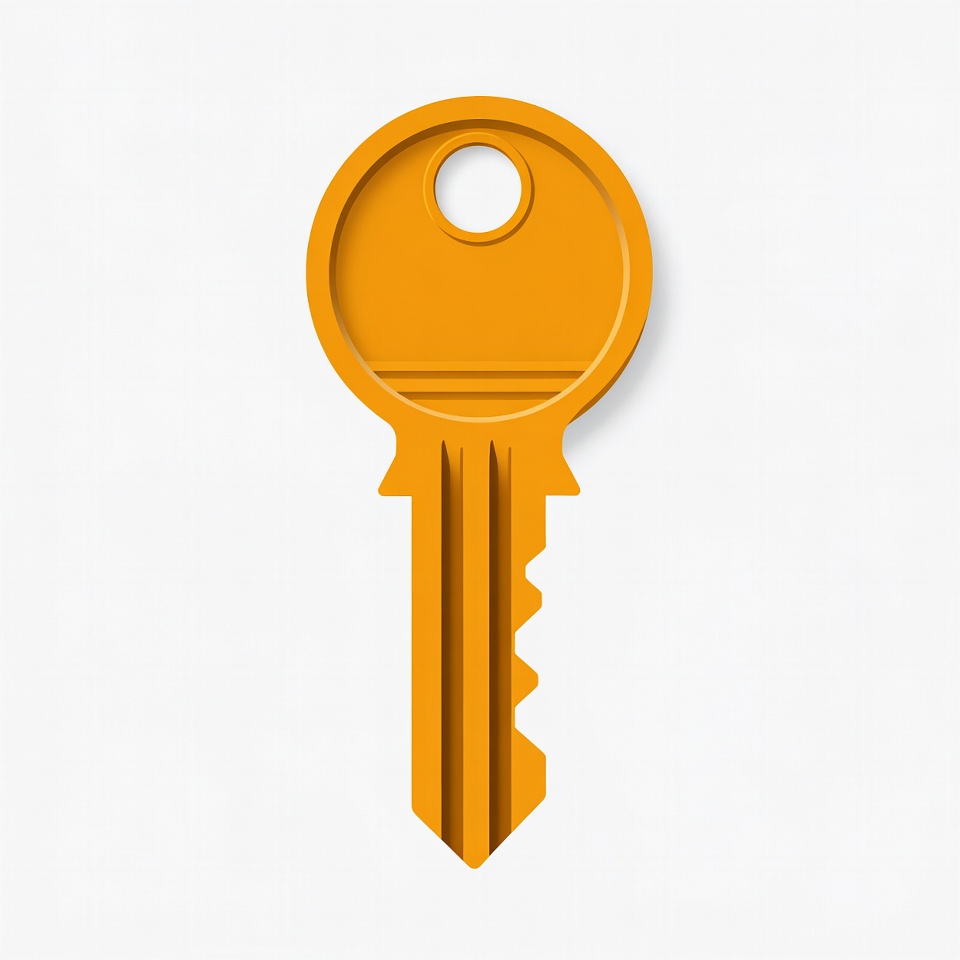 Orange 3D Key Illustration Orange 3D Key Illustration