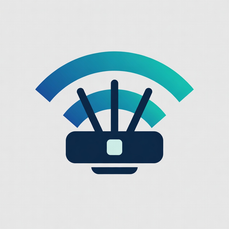 WiFi Router Icon with Signal Waves WiFi Router Icon with Signal Waves