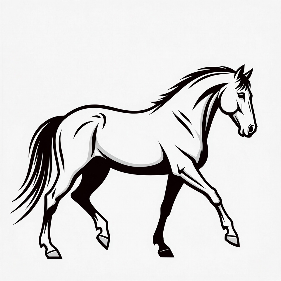 Black and white horse illustration Black and white horse illustration
