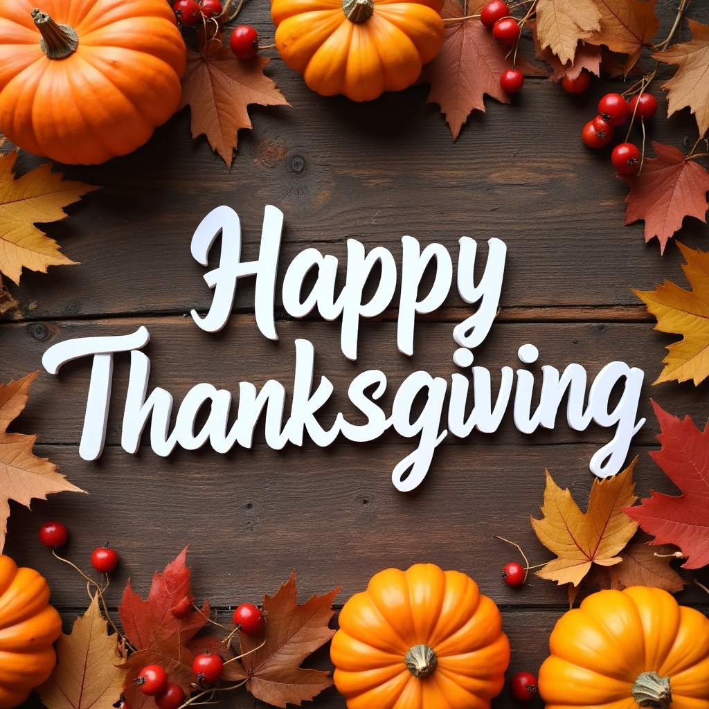 Happy Thanksgiving Pumpkins and Leaves Happy Thanksgiving Pumpkins and Leaves