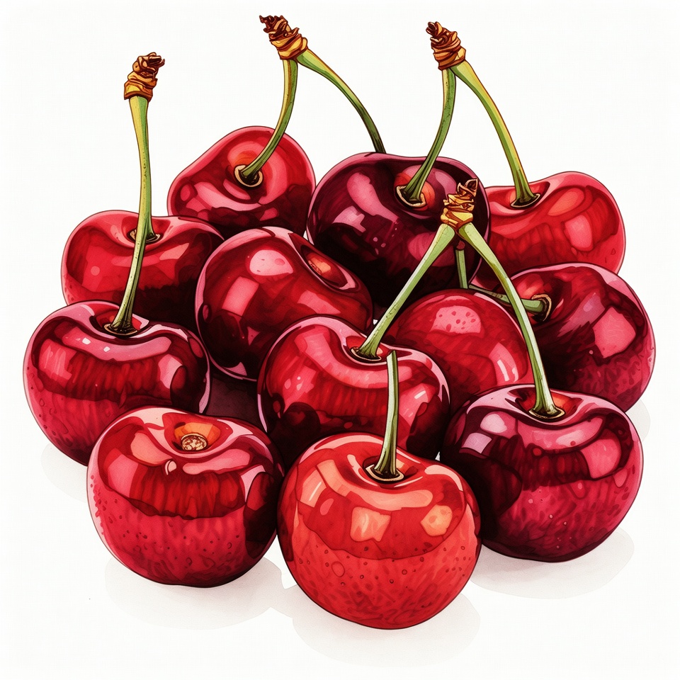 Bunch of ripe red cherries Bunch of ripe red cherries