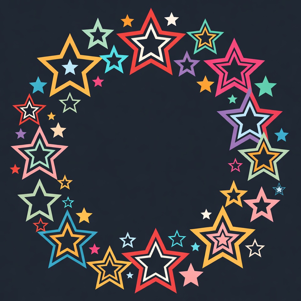 Colorful Stars Circle Illustration Colorful Stars Circle Illustration