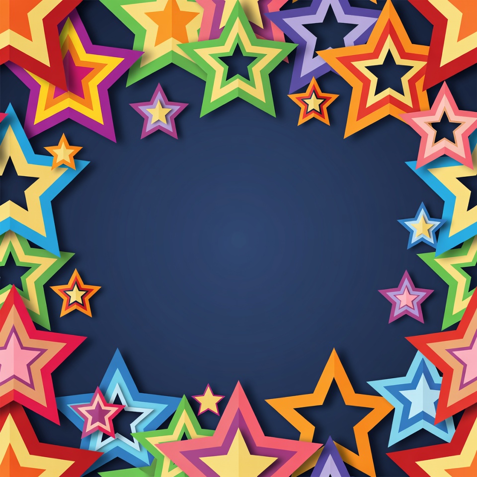 Colorful Paper Stars Border Colorful Paper Stars Border