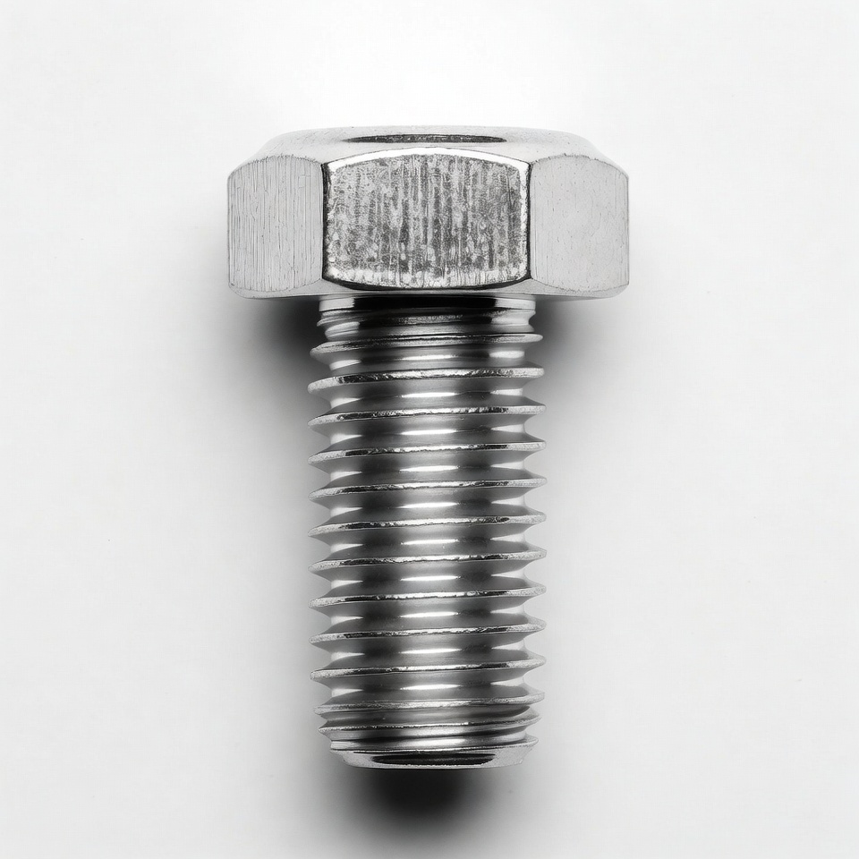 Silver Hex Bolt on White Background Silver Hex Bolt on White Background