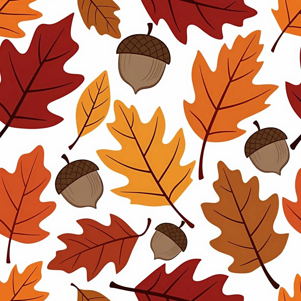 Fall Leaves and Acorns Clipart Fall Leaves and Acorns Clipart