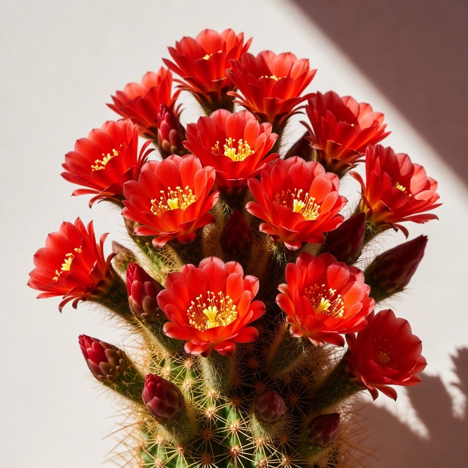 Red Clustered Cactus Flowers Red Clustered Cactus Flowers