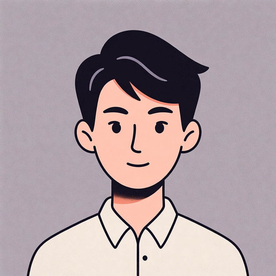 Smiling Asian man illustration Smiling Asian man illustration