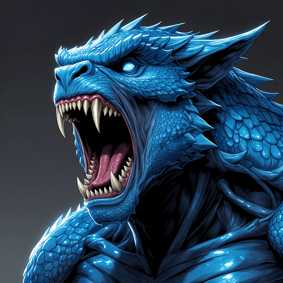 Roaring Blue Dragon Head Roaring Blue Dragon Head