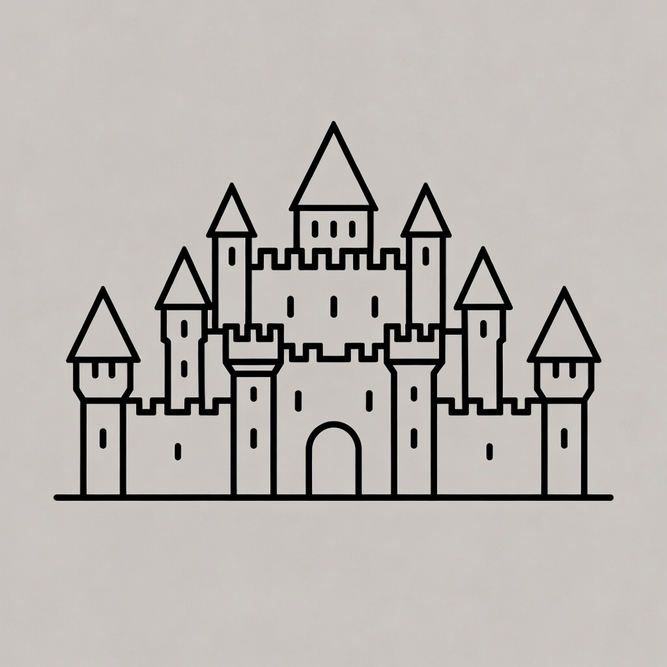 Line Art Castle Illustration Line Art Castle Illustration