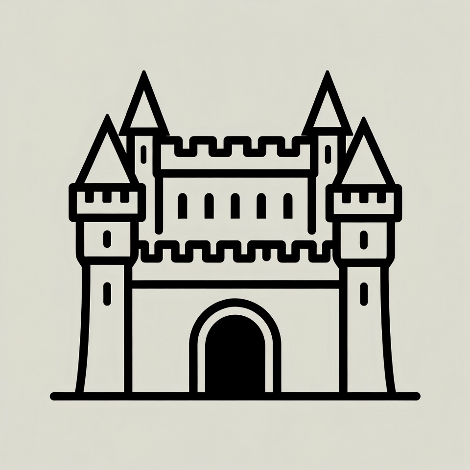 Line Art Castle Illustration Line Art Castle Illustration