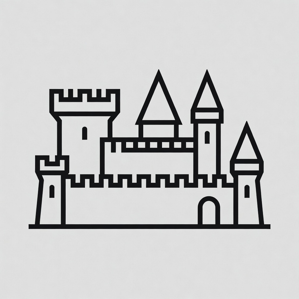 Line Art Castle Illustration Line Art Castle Illustration