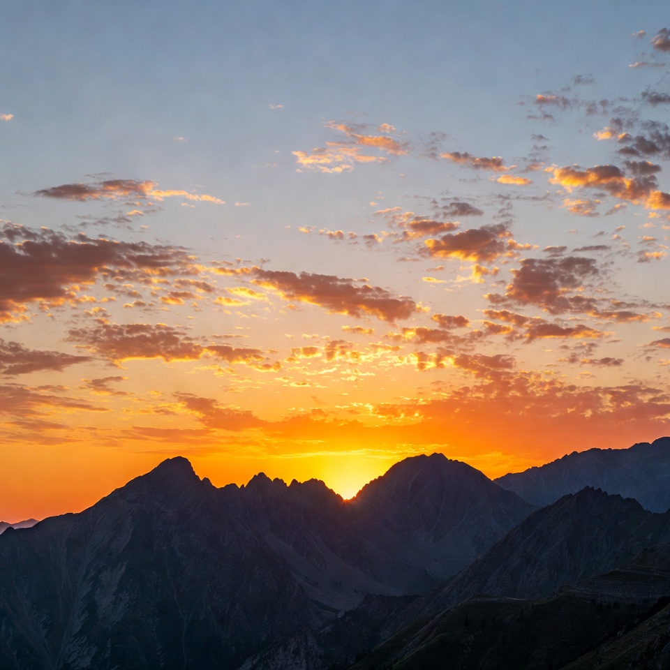 Sunset over Mountain Peaks Sunset over Mountain Peaks