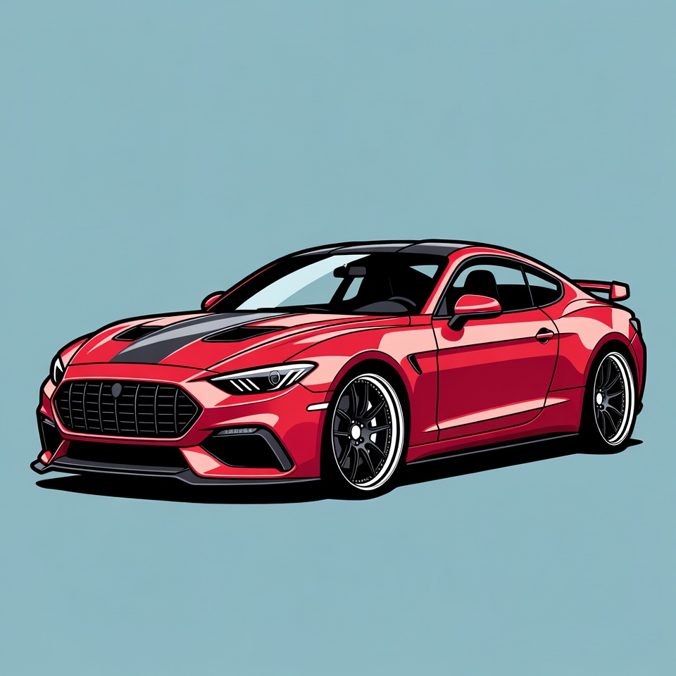 Red Sports Car Illustration Red Sports Car Illustration