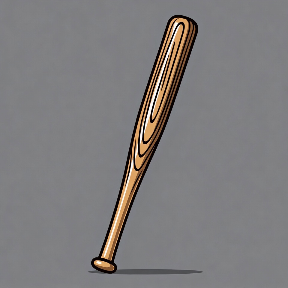 Wooden Baseball Bat Illustration Wooden Baseball Bat Illustration