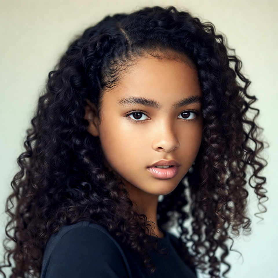 Beautiful Black girl with curly hair Beautiful Black girl with curly hair