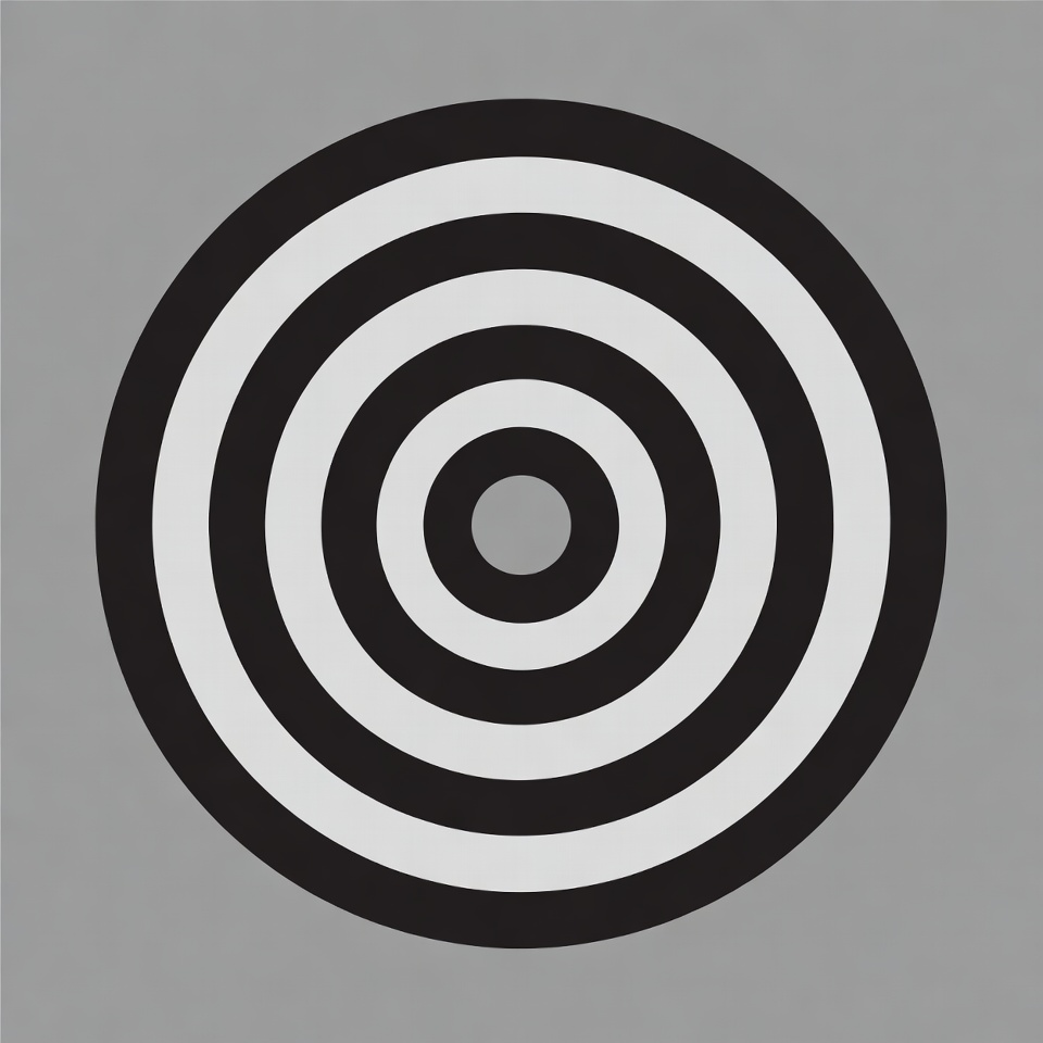 Black Concentric Circles on Gray Black Concentric Circles on Gray