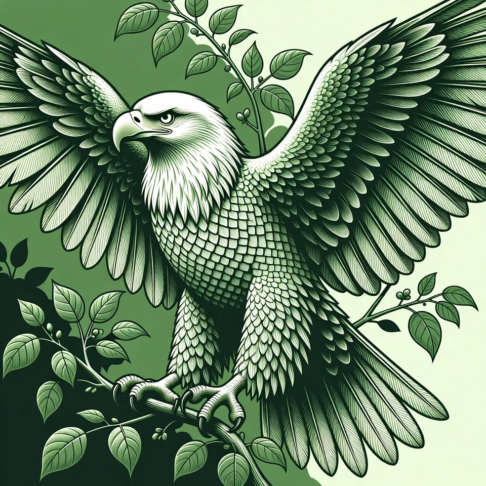 Bald eagle perched on branches Bald eagle perched on branches