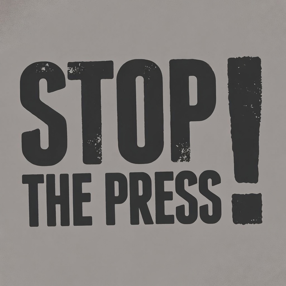 Stop the Press Exclamation Graphic Stop the Press Exclamation Graphic