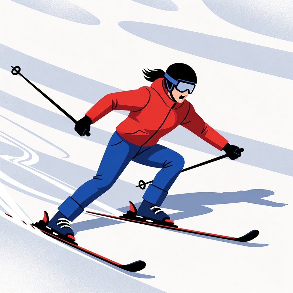 Woman skiing downhill Woman skiing downhill