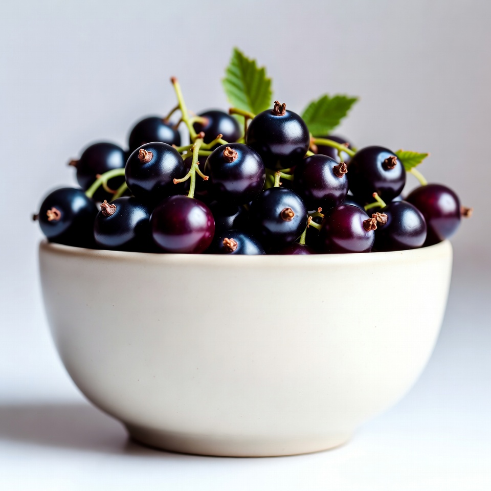 Black Currants in White Bowl Black Currants in White Bowl