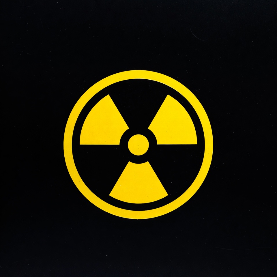 Yellow Radiation Symbol on Black Yellow Radiation Symbol on Black