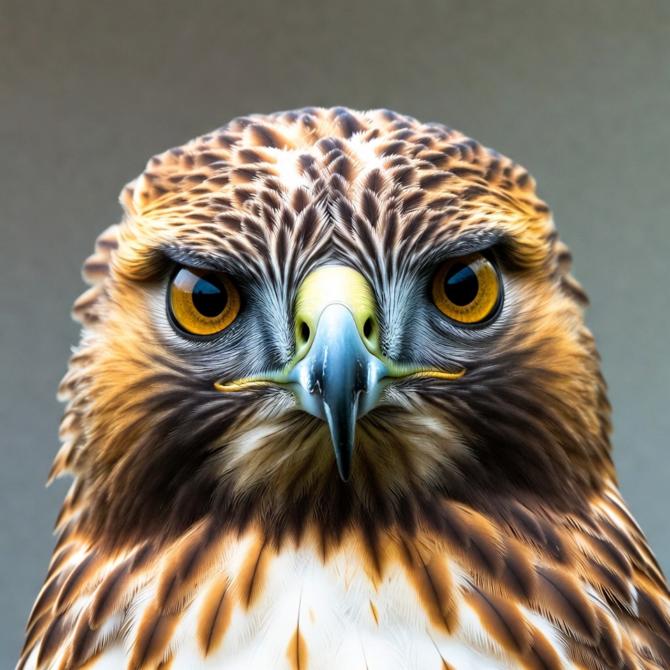 Close-up red-tailed hawk face Close-up red-tailed hawk face
