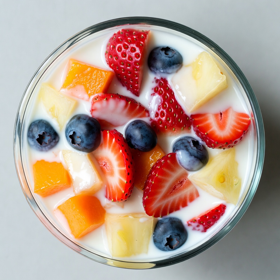Fruit Yogurt Parfait in Glass Bowl Fruit Yogurt Parfait in Glass Bowl