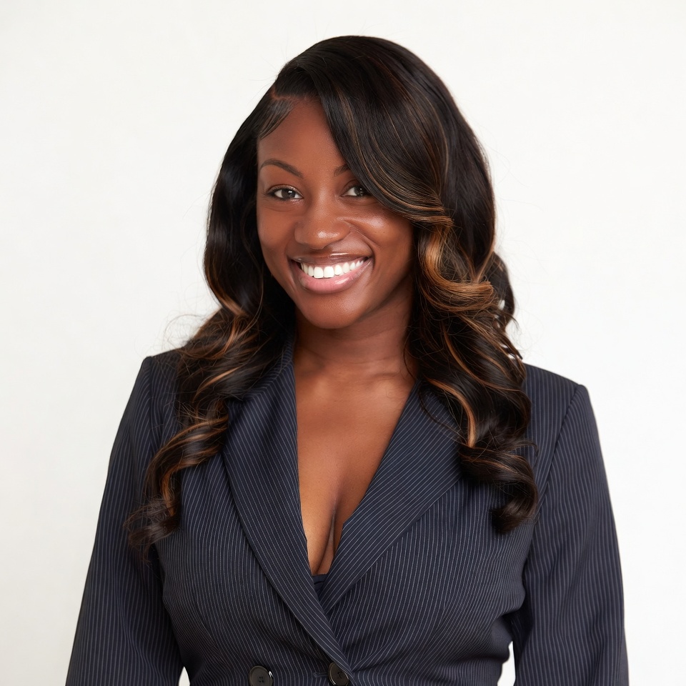 Smiling African-American woman in suit Smiling African-American woman in suit