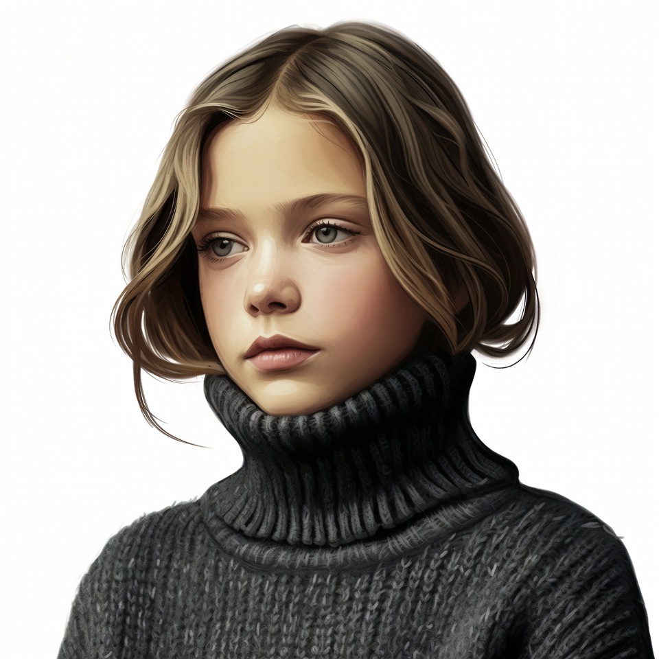 Girl in gray turtleneck sweater Girl in gray turtleneck sweater