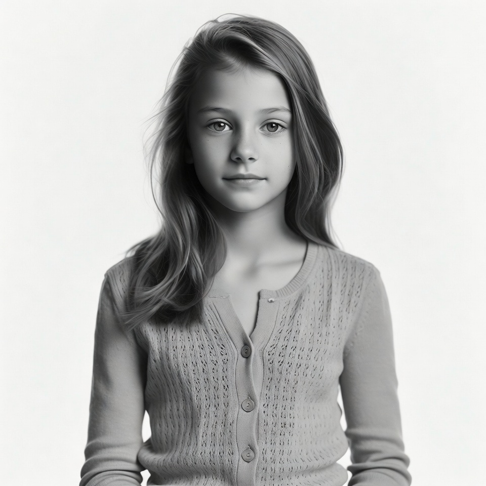 Young girl in cardigan portrait Young girl in cardigan portrait