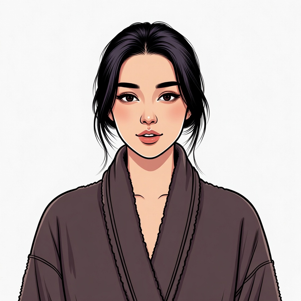 Asian woman in brown robe Asian woman in brown robe