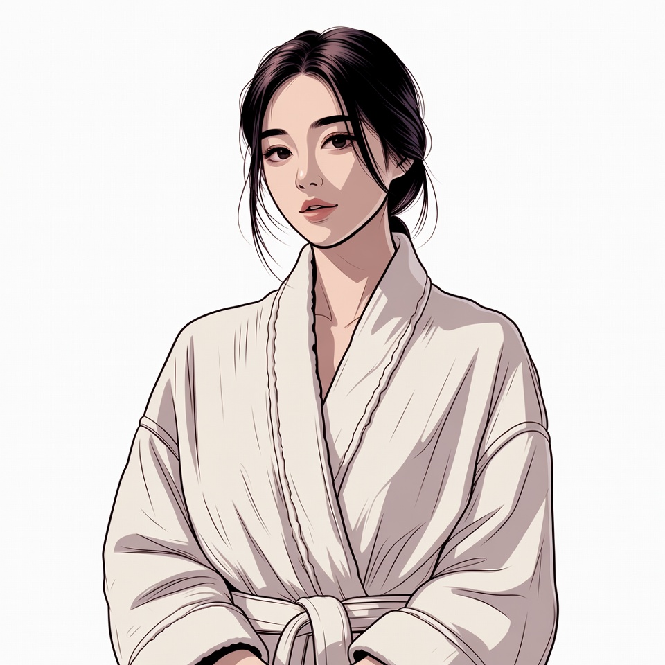 Asian woman in white kimono Asian woman in white kimono