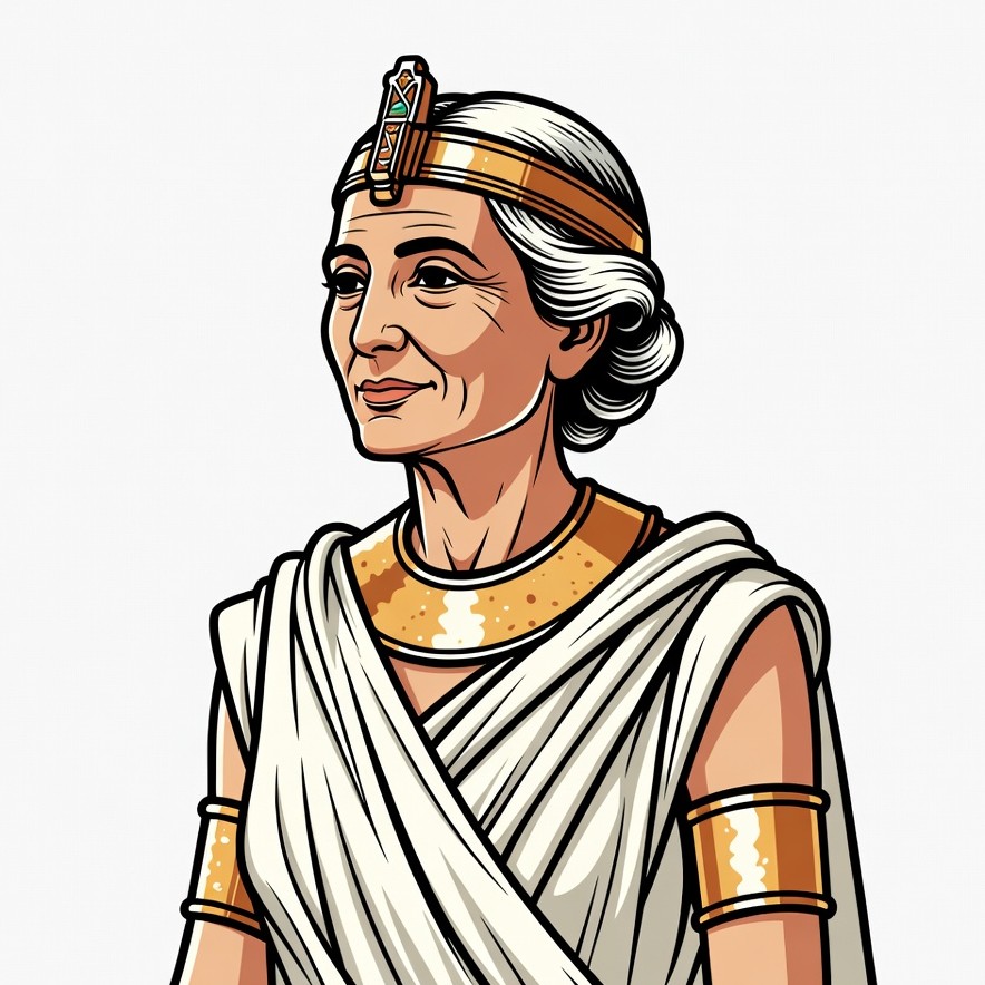 Elderly Egyptian Queen Illustration Elderly Egyptian Queen Illustration