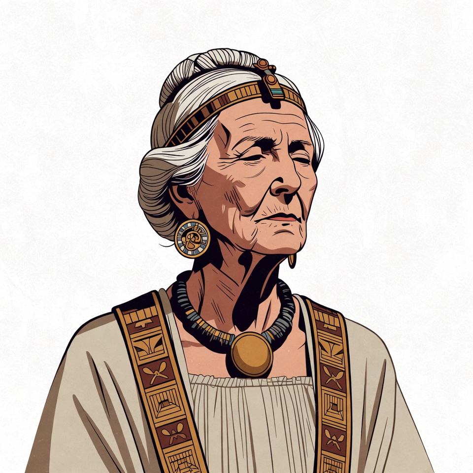 Elderly Indigenous woman in ancient attire Elderly Indigenous woman in ancient attire