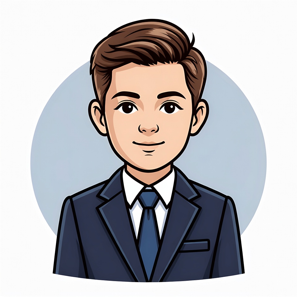Cartoon boy in suit Cartoon boy in suit