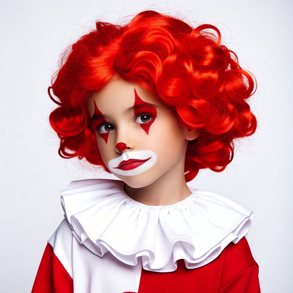 Girl in red clown costume Girl in red clown costume