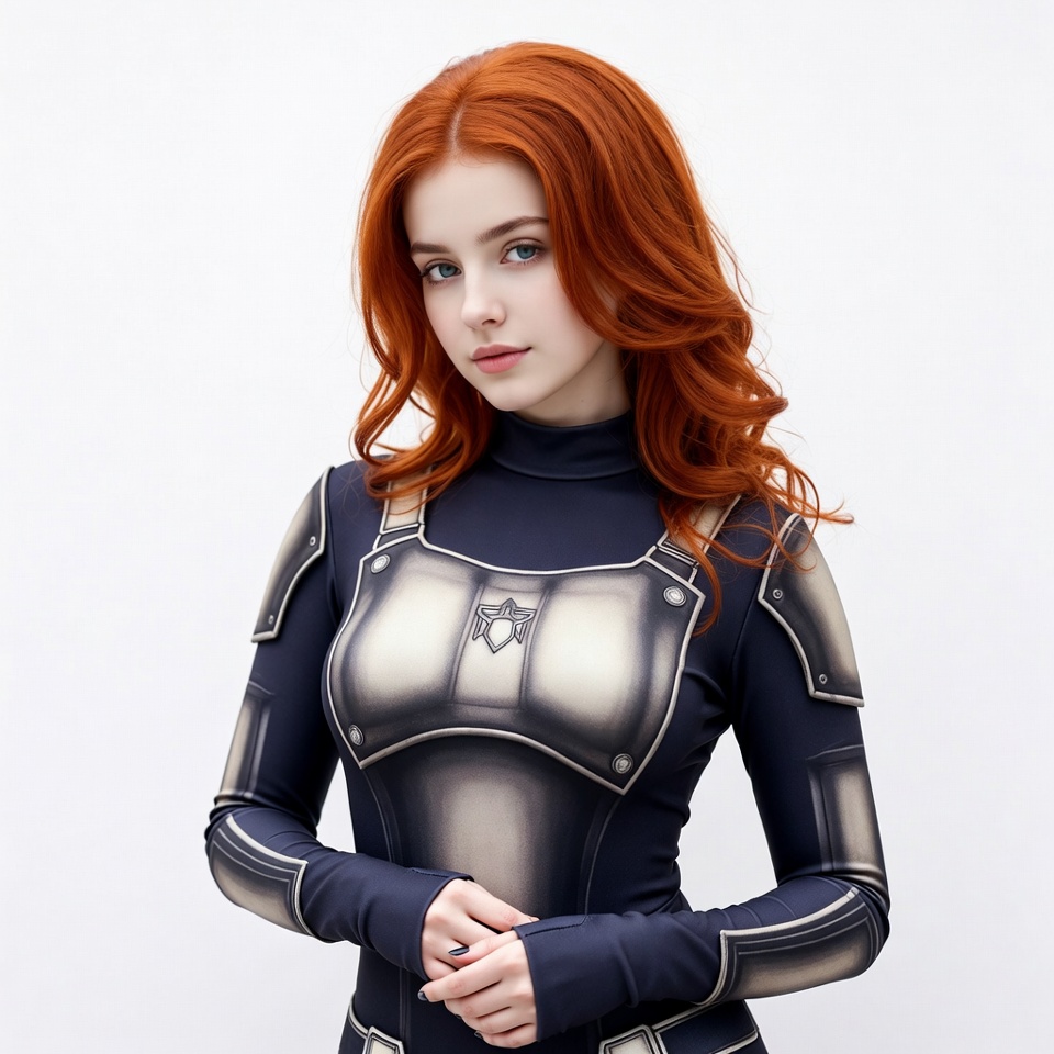 Redhead woman in futuristic armor Redhead woman in futuristic armor