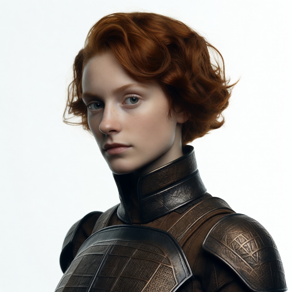 Redhead woman in futuristic armor Redhead woman in futuristic armor