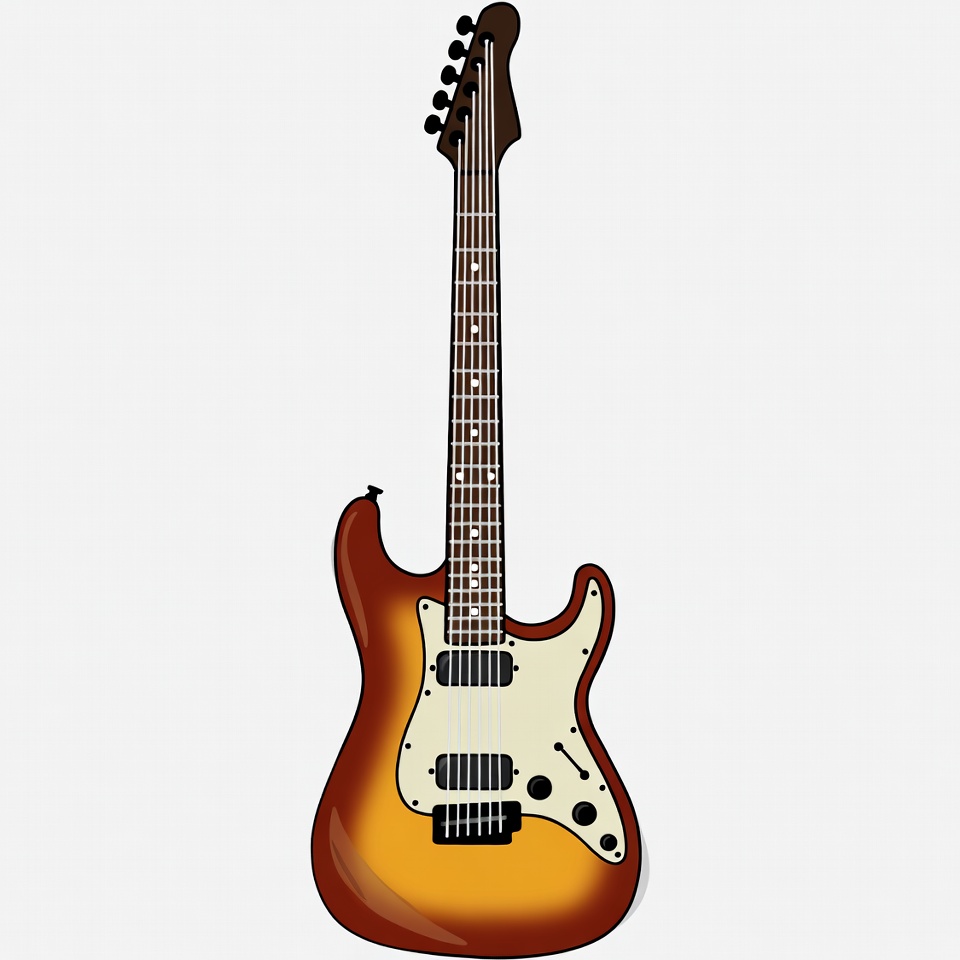 Sunburst Electric Guitar Illustration Sunburst Electric Guitar Illustration