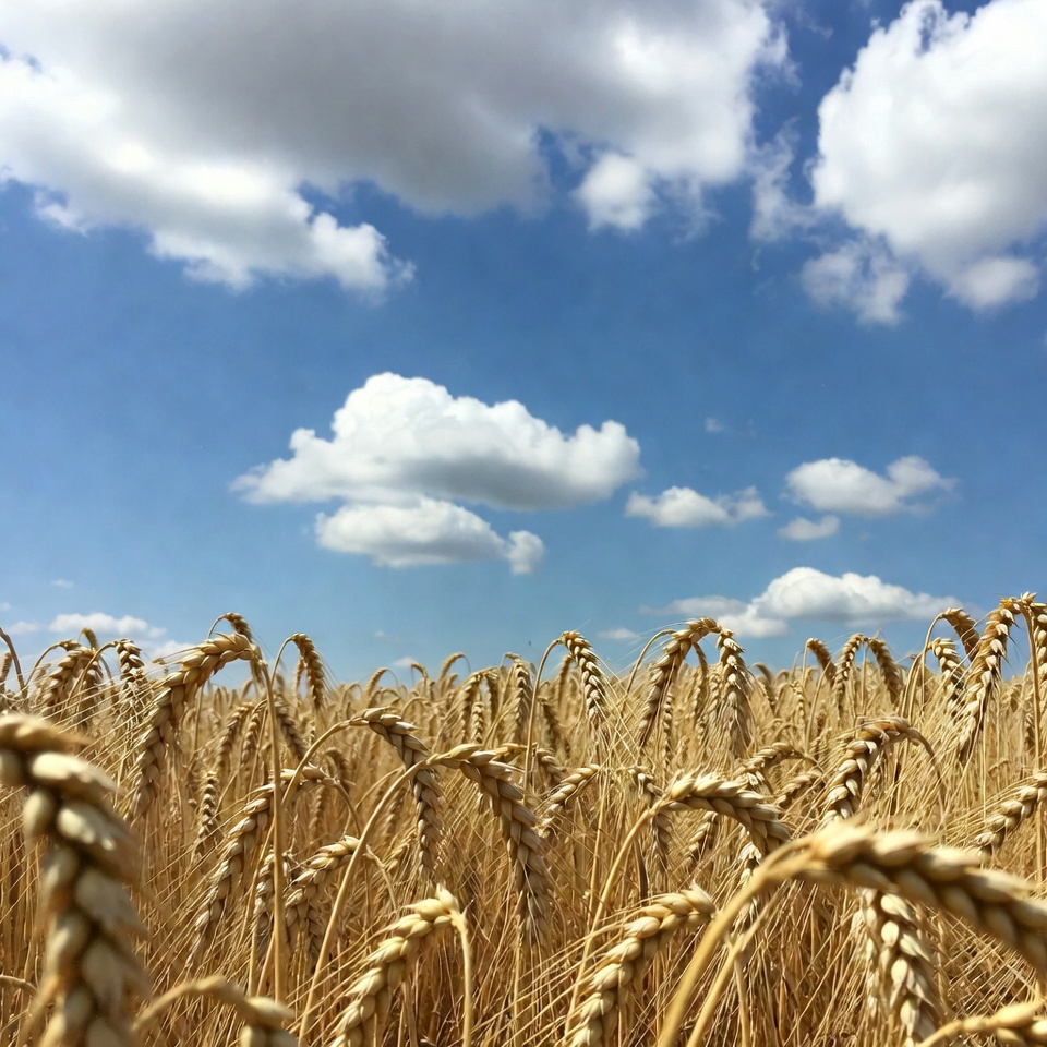 Golden Wheat Field Under Blue Sky Golden Wheat Field Under Blue Sky