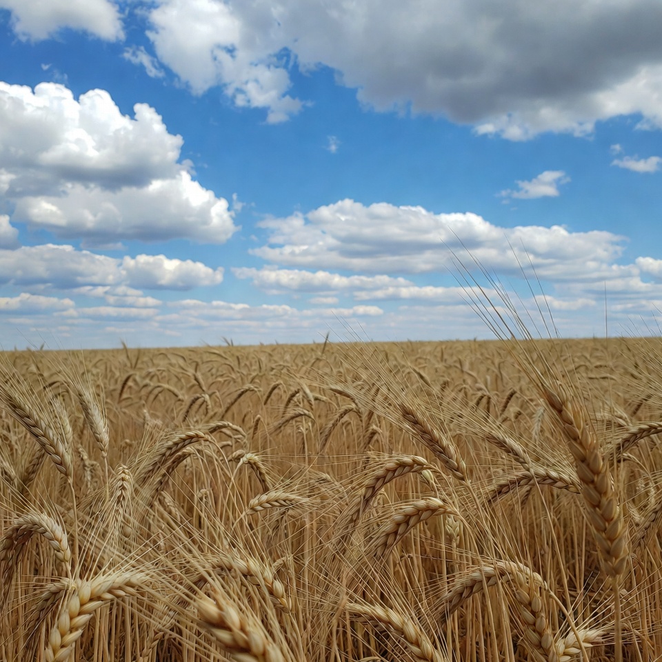 Golden Wheat Field Under Blue Sky Golden Wheat Field Under Blue Sky