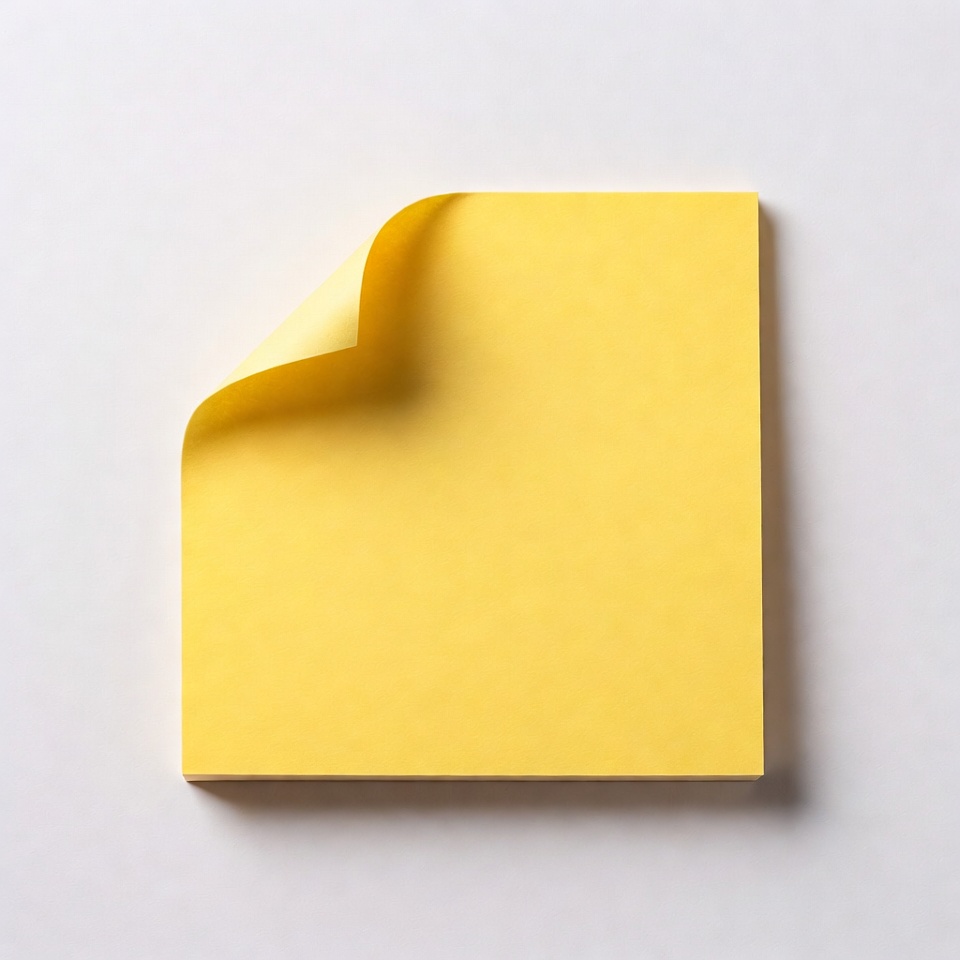 Curled yellow sticky note Curled yellow sticky note
