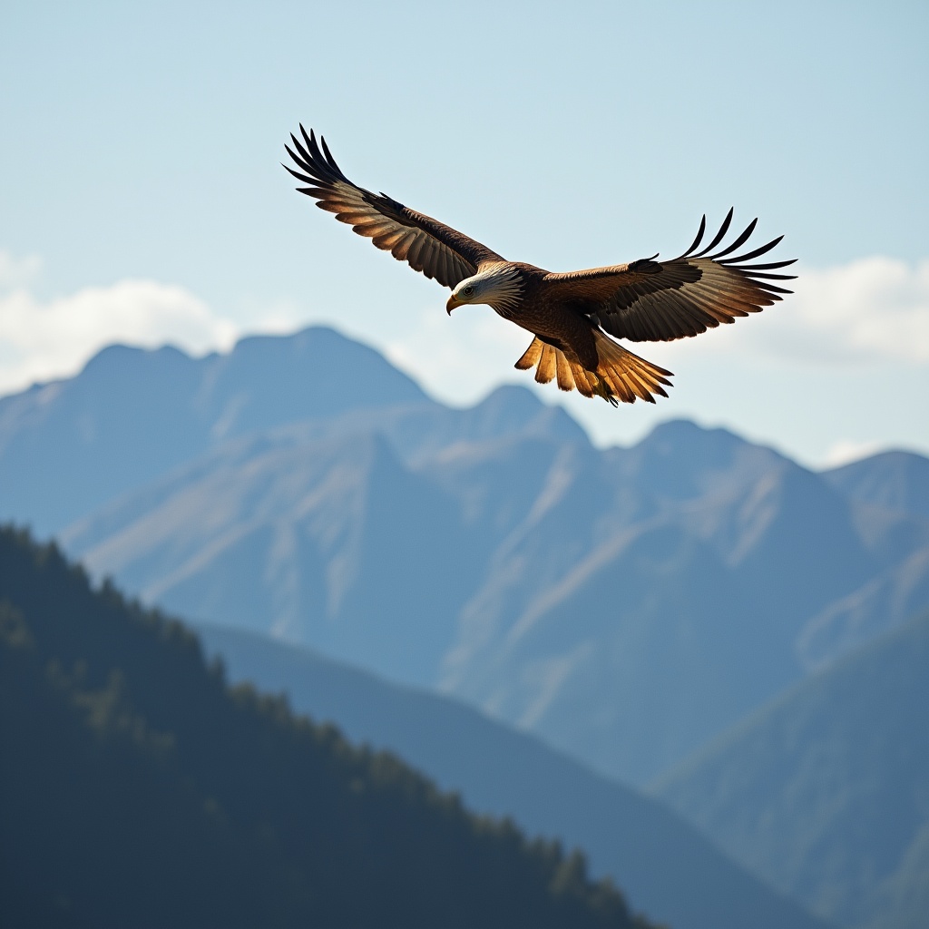 Sea Eagle Flying Over Mountains Sea Eagle Flying Over Mountains