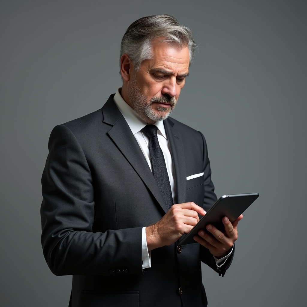 Mature man using tablet Mature man using tablet