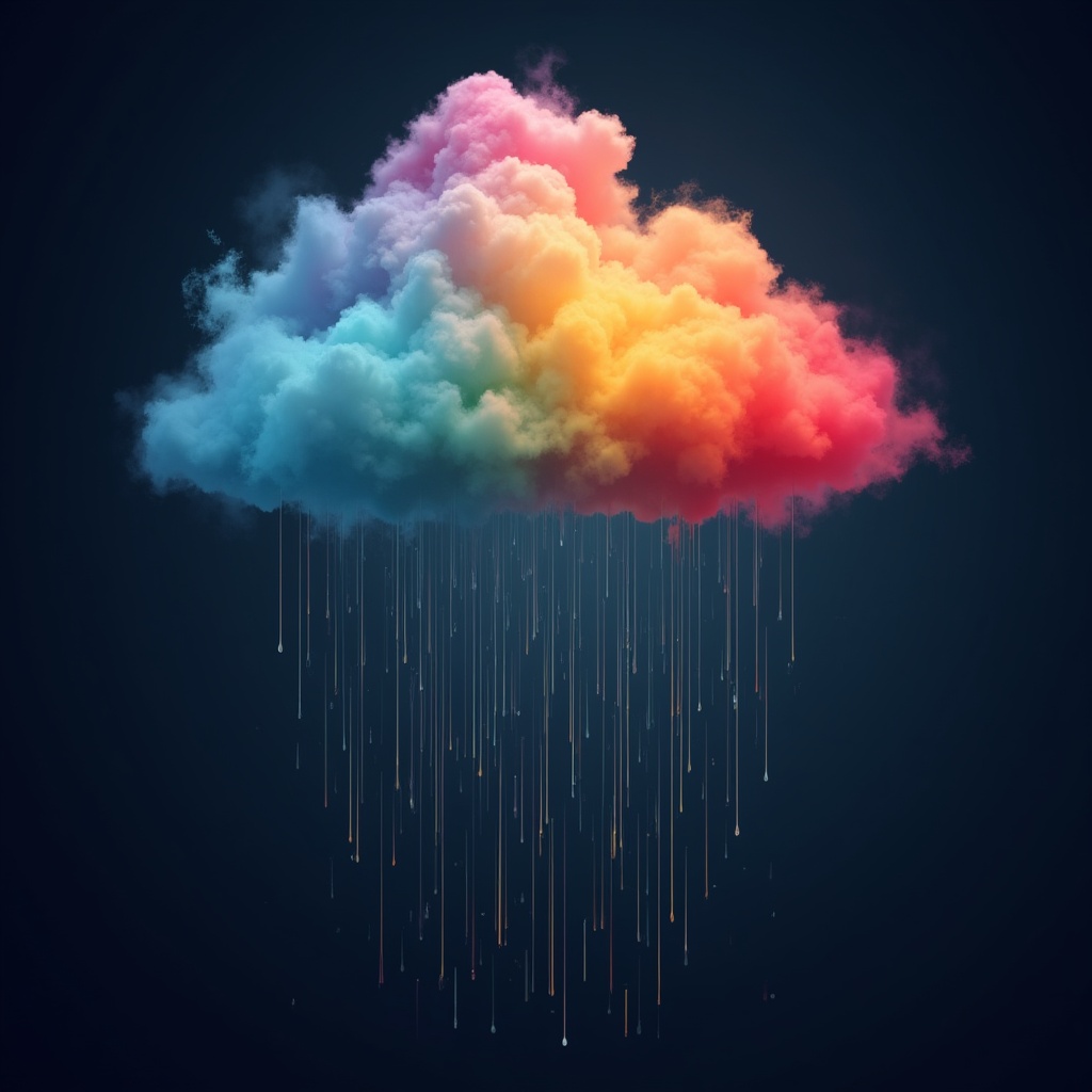Rainbow Cloud Raining Colors Rainbow Cloud Raining Colors