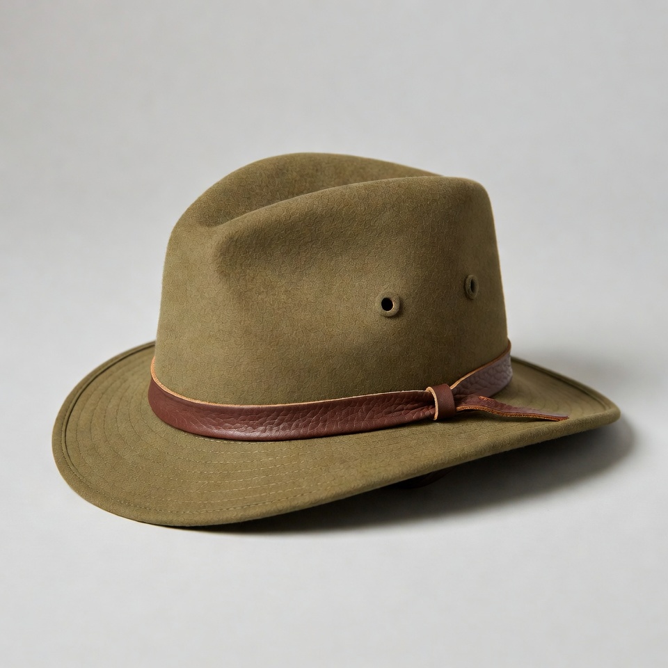 Olive green felt fedora hat Olive green felt fedora hat