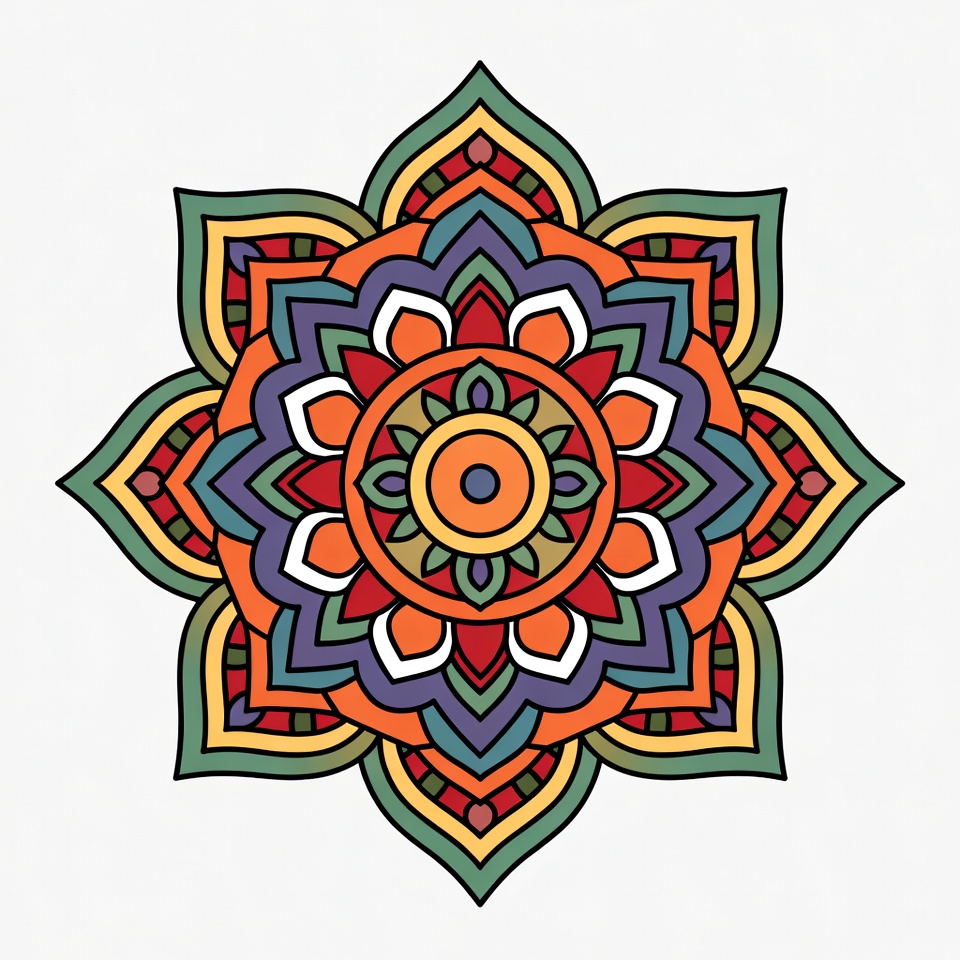 Colorful Mandala Illustration Colorful Mandala Illustration
