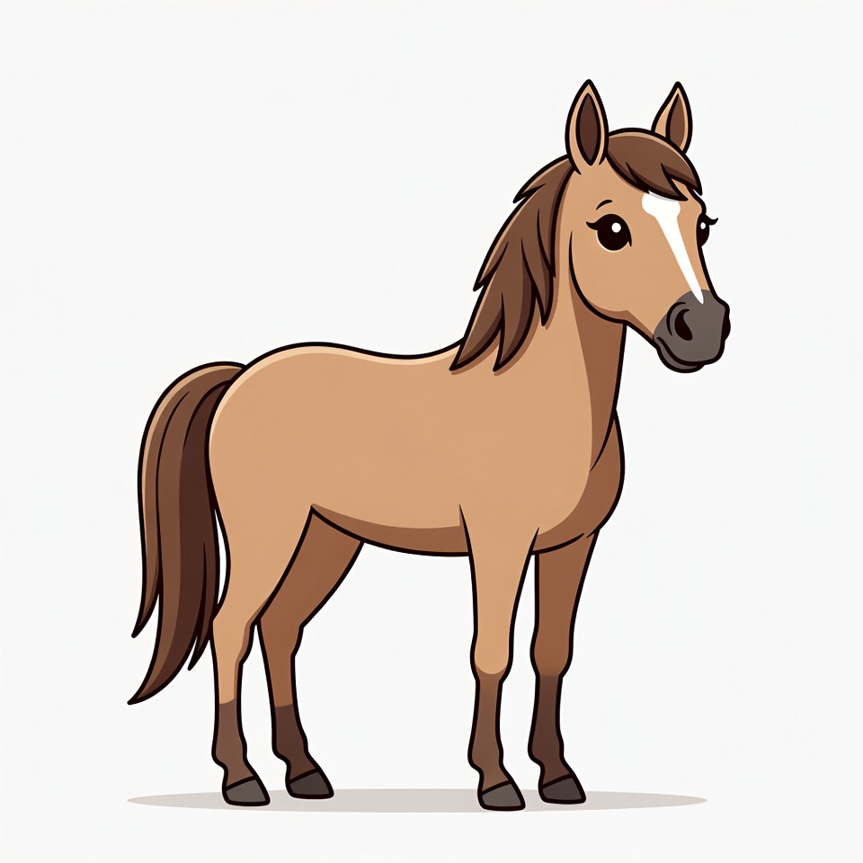 Cute brown foal illustration Cute brown foal illustration